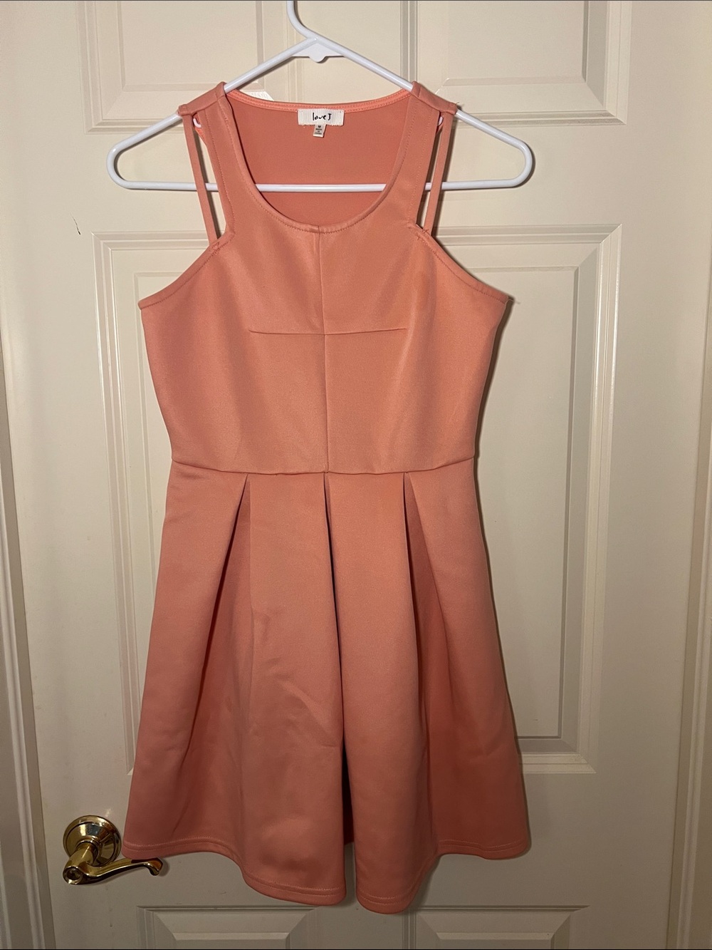 love J Peach-Pink Double-Strap Mini Dress